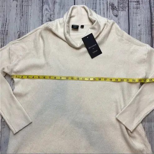 Cyrus Devotion by Cream Cowl Neck Tunic Sweater. Size Large. New With Tags.
