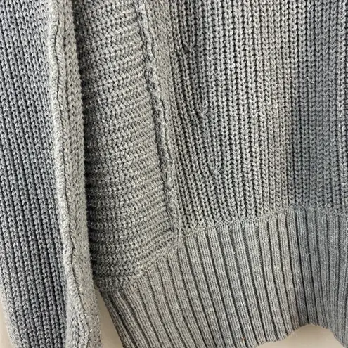 Zenana Outfitters Oversized Slouchy Gray Reverse Stitch Dolman Sleeve Turtleneck