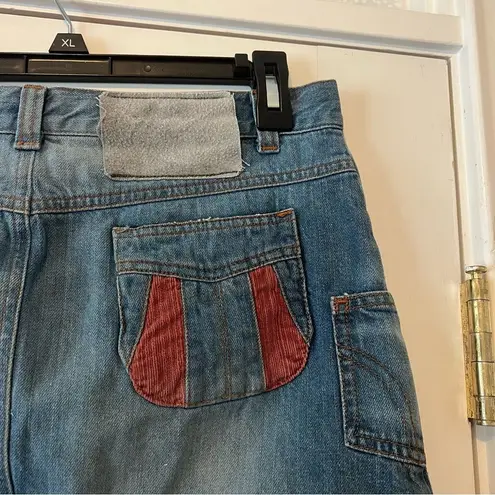 Dolce & Gabbana y2k Frey Hem Denim Mini Skirt with Contrasting Pockets