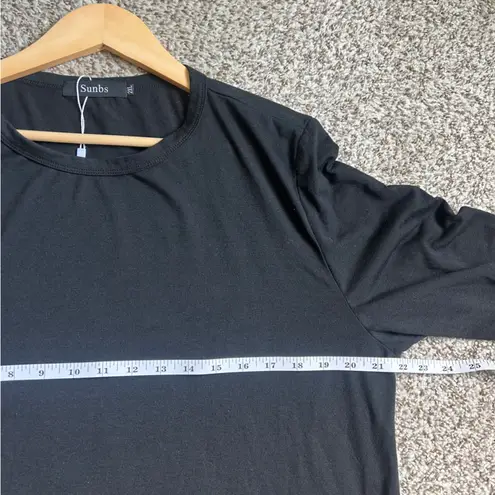 🦋 Black Long Sleeve Crew Neck Tee XXL Casual Neutral Comfy