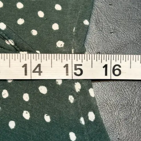 41 Hawthorn Dark Green with Polka Dots Midi Dress size Large White