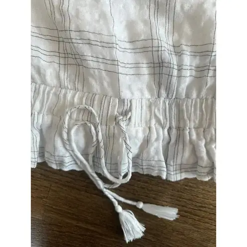 Greylin Arnette White XS Boho One Shoulder Crochet Blouse Top X0900