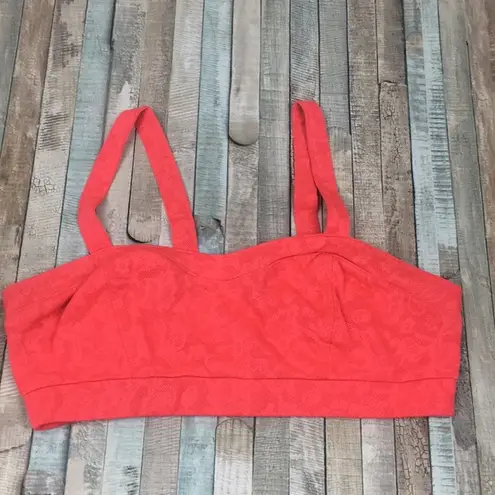 American Eagle Lace Textured Orange Bandeau Top