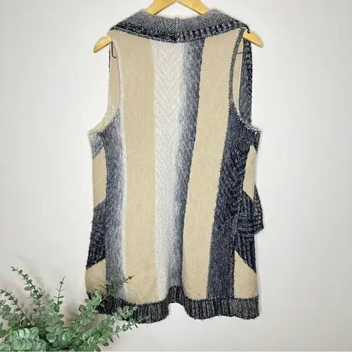 Anthropologie Sleeping on Snow Wool Blend Loose Fitting Sweater Vest Size M/L Gray