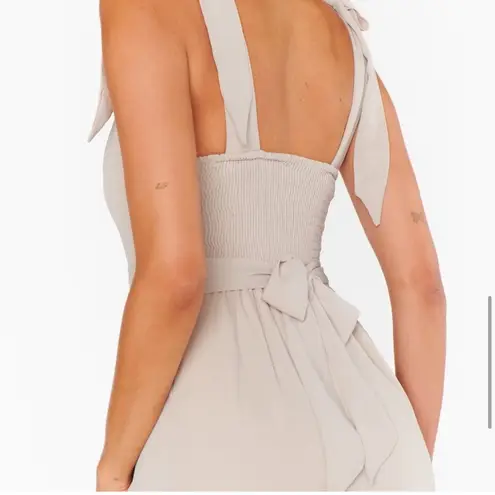 Show Me Your Mumu  Claire Midi Dress Crisp Taupe Show Me the Ring Size Small NWT