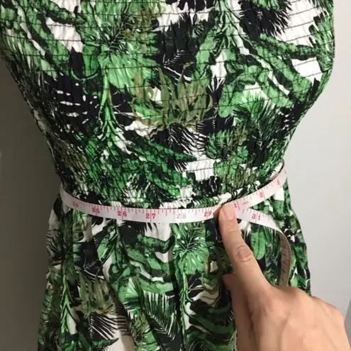 Salty Lemon NWT Smocked Palm Banana Leaf Print Beach Dress New