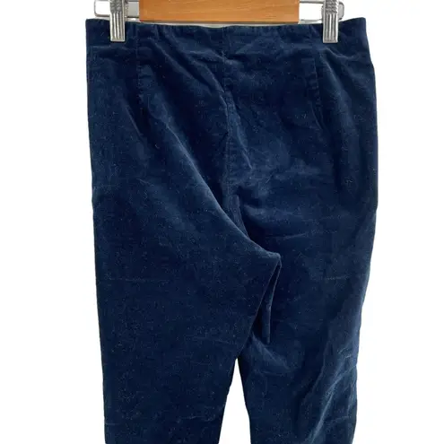 Rosemunde Copenhagen Skinny Pant Deep Blue Velvet Pull On Tapered Size 34 US 4