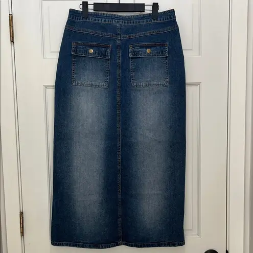 Saint Tropez West 90s Y2k Retro Maxi Denim Skirt - Size 8