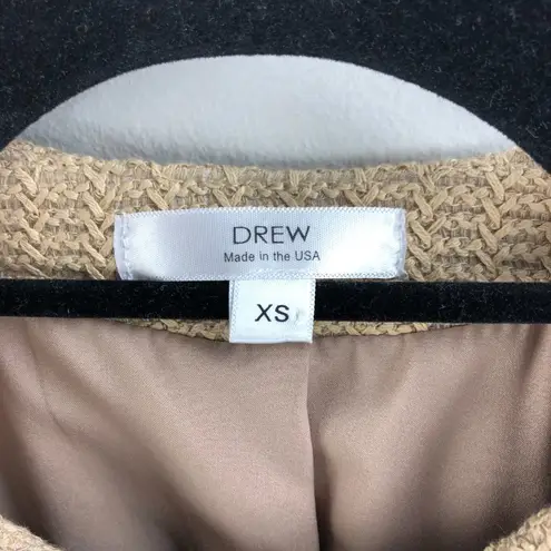 Drew Tan Tweed Woven Cape Jacket Size XS