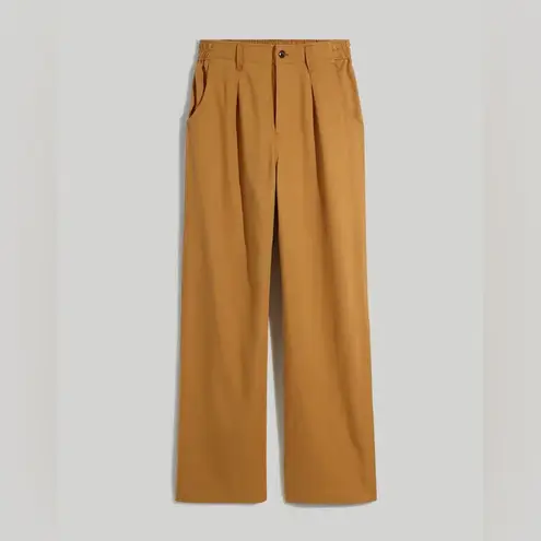 Madewell  The Neale Straight-Leg Pleated Trouser Pant in Drapeweave in Toffee