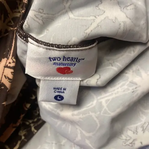 Motherhood Maternity Brown and White Bikini Set