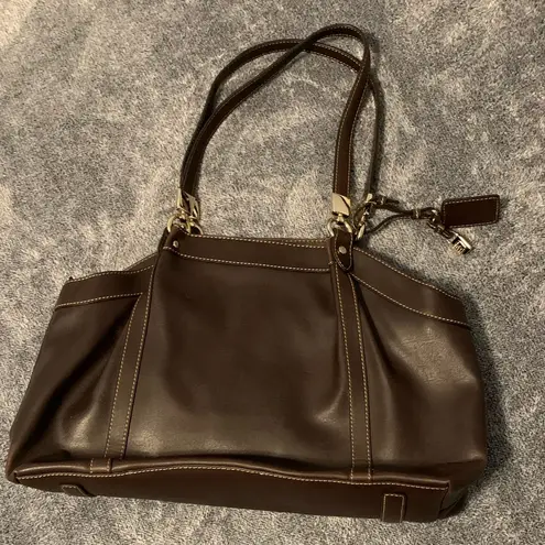 Liz Claiborne  NWOT Faux‎ Leather Large Shoulder Bag Purse - Brown