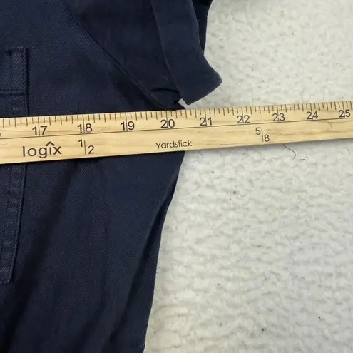 J.Crew Dress Womens 12 Navy Zip Front Utility Short Sleeve Shirt Dress Pockets Blue