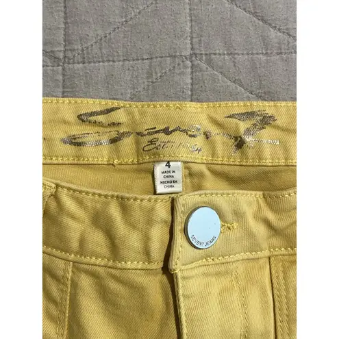 Seven 7 Utility High Rise Ankle Skinny Jeans Womens Size 4 Yellow Denim Pants