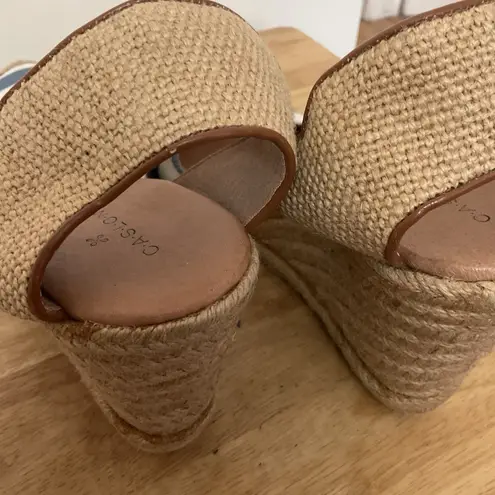 Caslon Nautical Mary Jane Striped Espadrille Platform Wedge Size 10 1/2