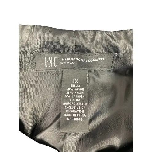 INC International Concepts Women's Shoulder Bling Blazer Black Size 1X