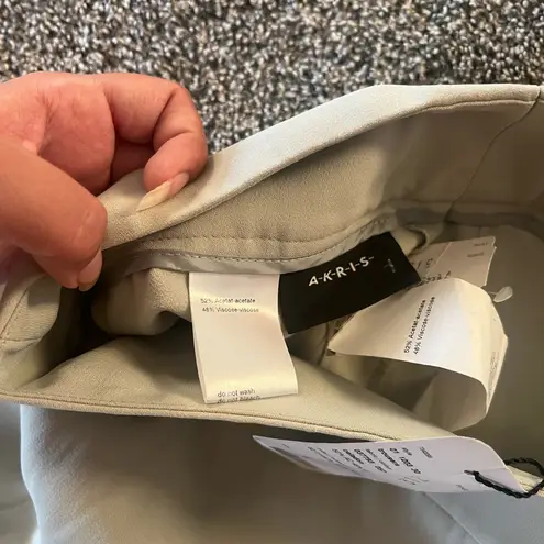 Akris Celadon Trousers wide leg acetate and viscose pants pale grey green