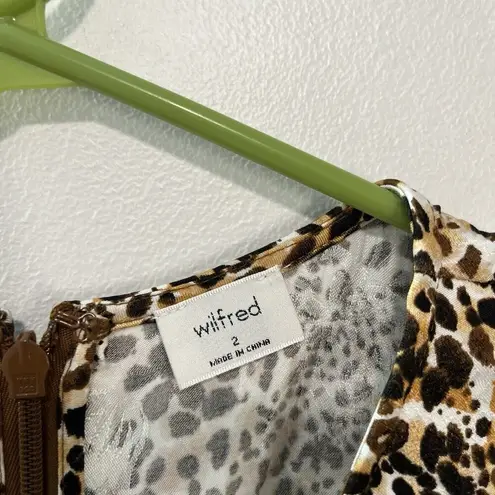 Wilfred Aritzia Baroque Animal Print Mini Long Sleeve Dress Size 2