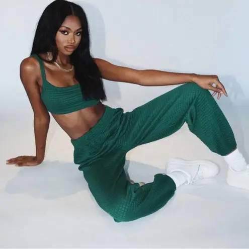 Princess Polly  Arabella sweatpants and crop top set forest green