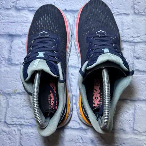 Hoka Clifton 7 Running Shoes Sneakers Womens Size 8 Blue Walking Running