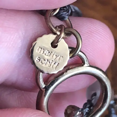 Marlyn Schiff rainbow moonstone and agate slab necklace Gray