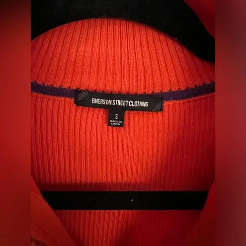 EMERSON STREET S Ribbed Embroidered CLEMSON TIGERS Tailgate Sweater Pullover Orange