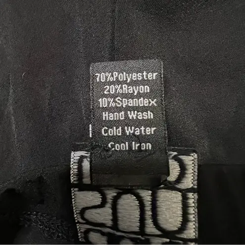 Clara Sun Woo Black Pull On Flowy Elastic Waist Pants Size 1X Made in the USA