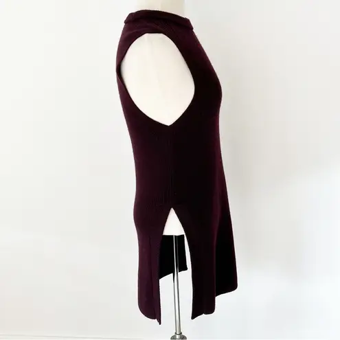 Aritzia Wilfred Palmier Sleeveless Crew Neck Tunic Wool Sweater Purple | Small