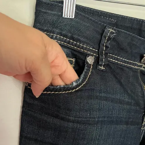 SILVER Suki Capri Womens Jeans Sz W27 Midrise Denim Dark Wash Stretch Blue