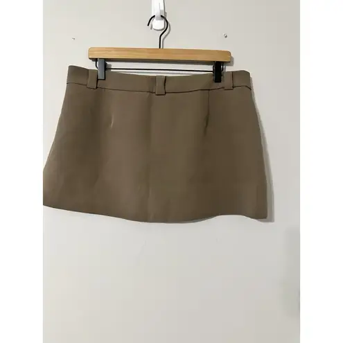 Showpo URSULA MINI SKIRT Structured Tailored Skirt in Khaki Nwt Size 12 Tan