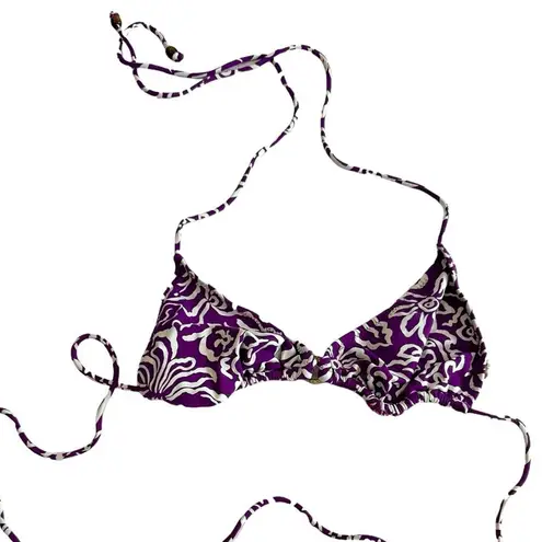 American Eagle Y2K AEO  purple print triangle bikini top size Large