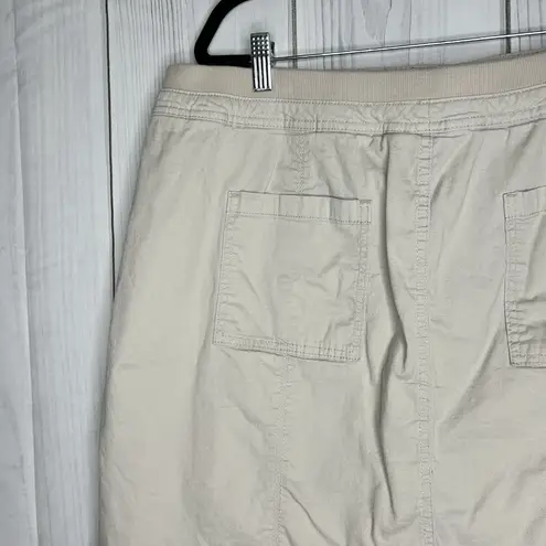 Karen Scott Skort Womens Plus Sz 18W Khaki Double Button Elastic Waist