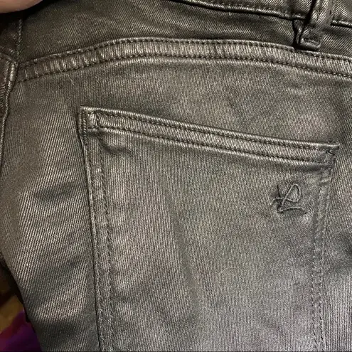 DL1961 Emma Power Coated Legging Rio Raw Hem Size 24 Party Dark Academia Goth