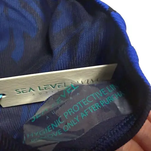 Sea Level Tradewind Night Sky High Waist Floral Print Bikini Swimsuit Bottoms 8 Blue