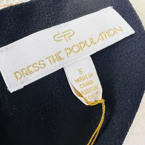 Dress the Population Ariel Racerback Faux Wrap Crepe Dress Gown, Black Small NWT