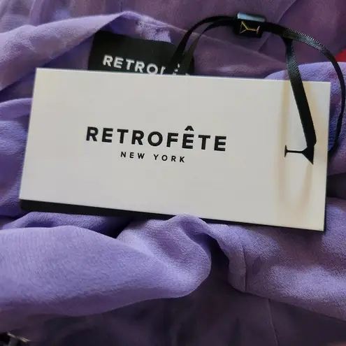 Retrofête Retrofete Larissa Dress in Dusty Lilac Purple Large Silk NWT Corset Semi Sheer