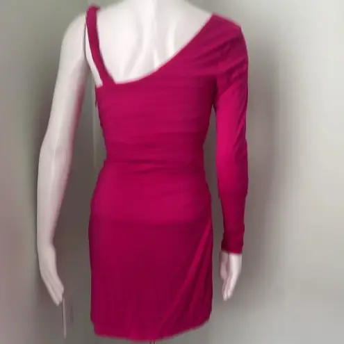 Alana Eve Raspberry Chloe One Sleeve Mini Dress size small Pink