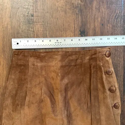 LANNA brown/caramel vintage suede maxi pencil skirt, size 4 Brown