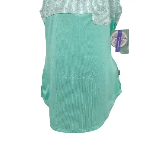 Magellan outdoors 2/$30 Magellan Seersucker Striped Seafoam Pocket Tank Top Racerback