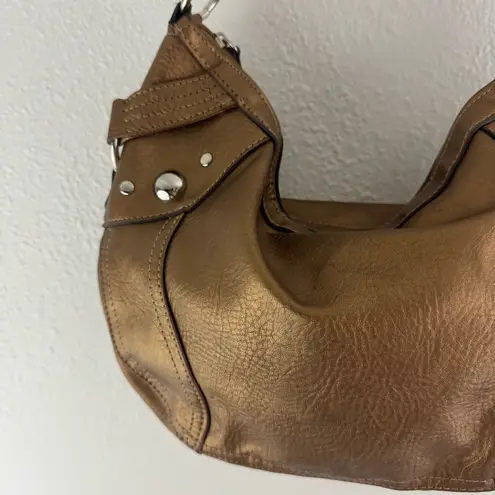 Vintage Y2K Metallic Copper Brown Studded Slouchy Hobo Shoulder Bag