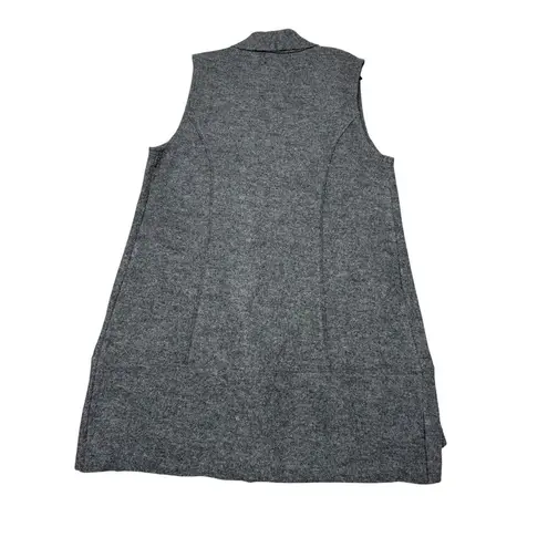 Tahari Gray Merino Wool Vest Size L | Longline Sleeveless Jacket