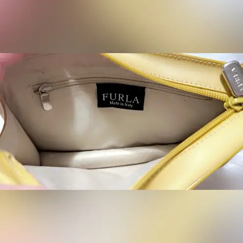 Furla Yellow Leather Clutch Wristlet Bag 9” X 5.5” Approximately