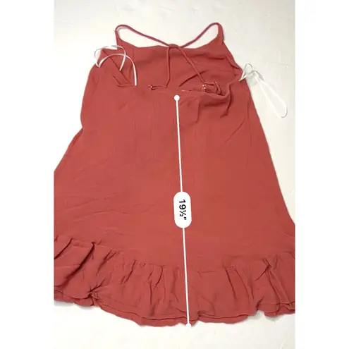 Lulu's Strappy Rust Orange Guazy SunDress MEDIUM Casual Date Night Size XS