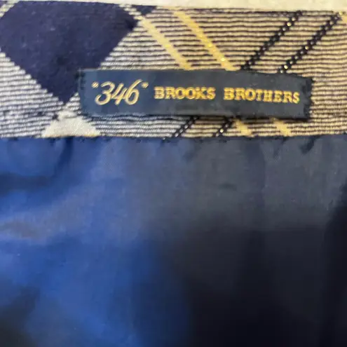 Brooks Brothers 346 Wool Plaid Pencil Skirt Size 12 Academia Classic Preppy