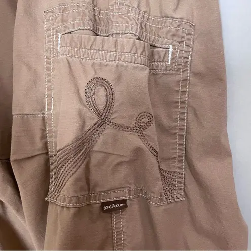 prAna  Pants Cargo Cropped‎ Brown Women Size Medium Drawstring Preloved Hiking