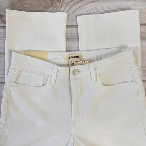 L'Agence L’Agence Nadia High Rise Cropped Straight Blanc White Capri Jeans Revolve