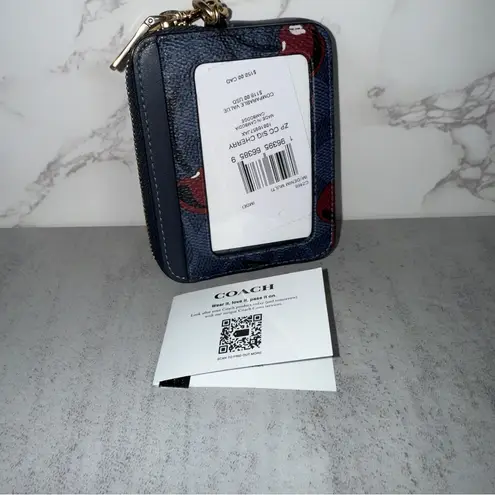 Coach Zip Card Case In Signature Canvas With Cherry Print - Image 5