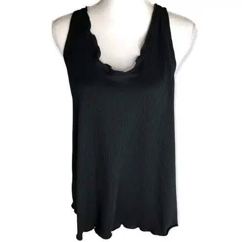 Nike  Yoga Core Collection Black Ribbed Tank Top