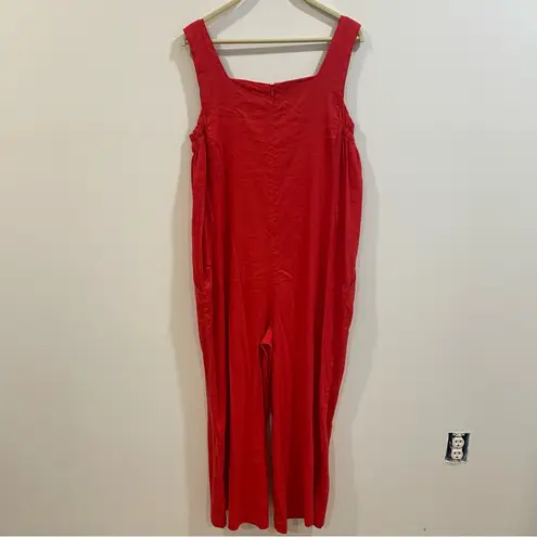 Halston Heritage Bold Red Jumpsuit sz 6