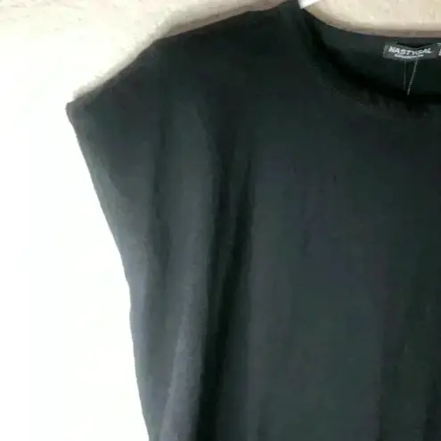 Nasty Gal  chip on your shoulder black Jersey top sz 10 NWT